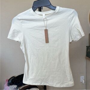 NWT Skims Cotton Jersey Tee - Bone